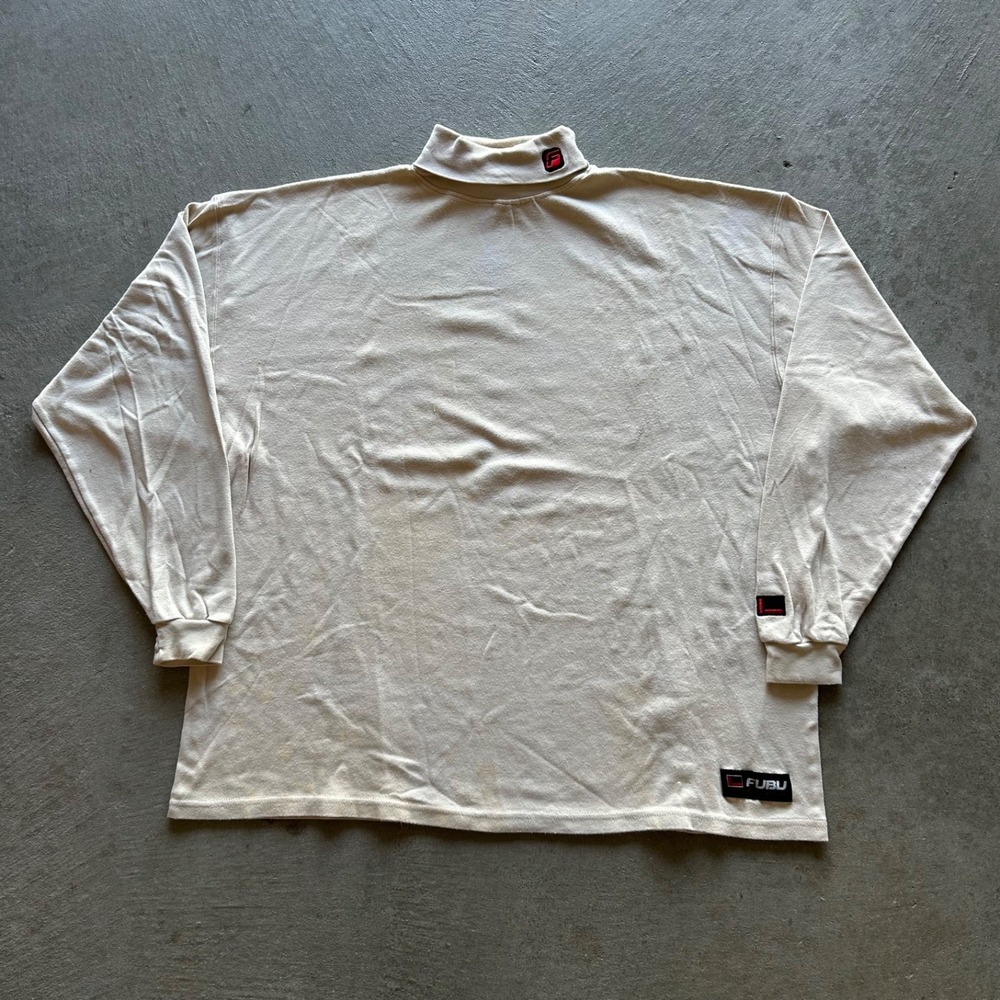 Vintage Y2K Fubu Long Sleeve Shirt Size XXL Tan Turtleneck Skater